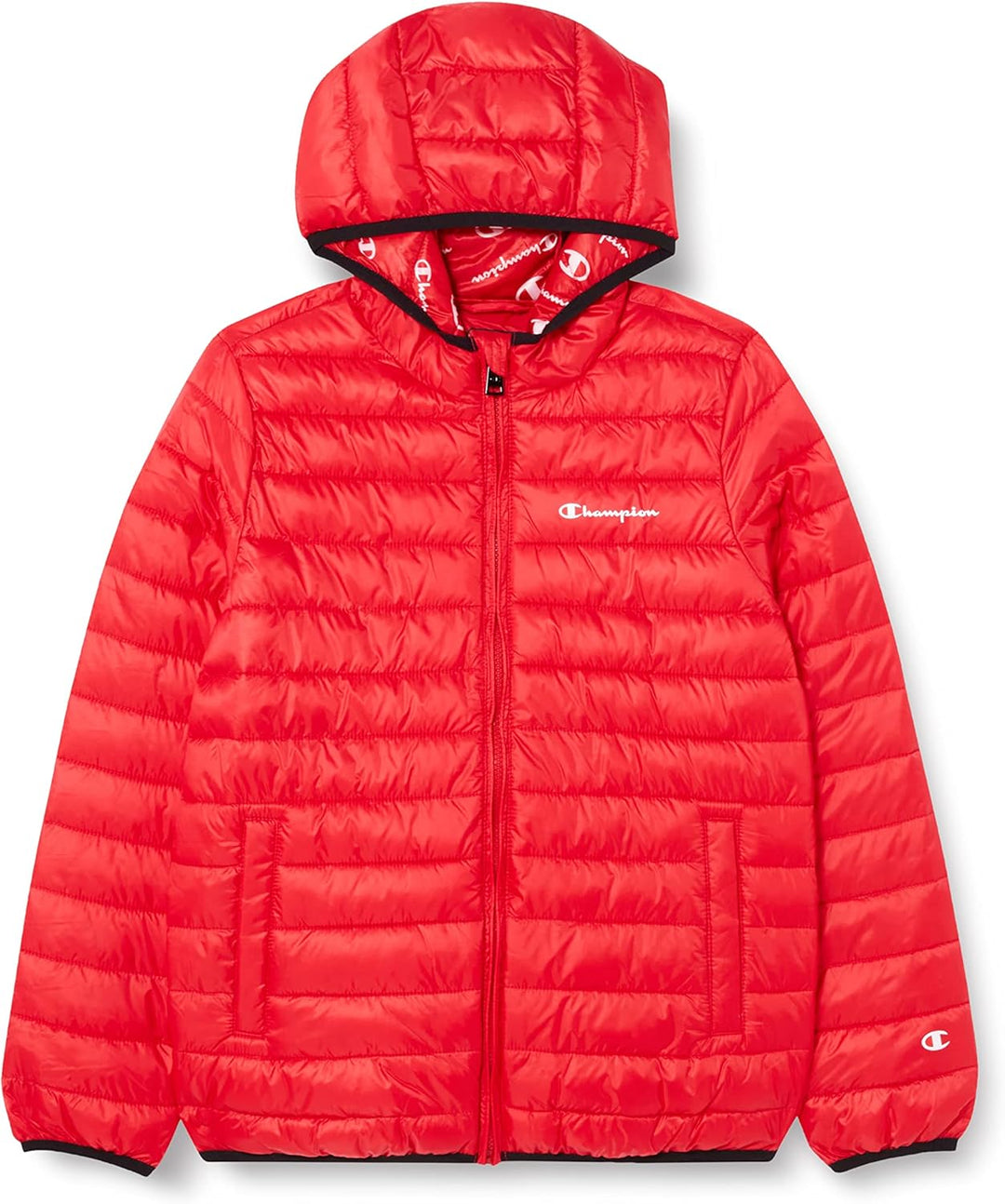 Champion Unisex Kinder Legacy Outdoor Light Hooded Wattierte Jacke 9-10 Jahre Intensives Rot, 9-10 J