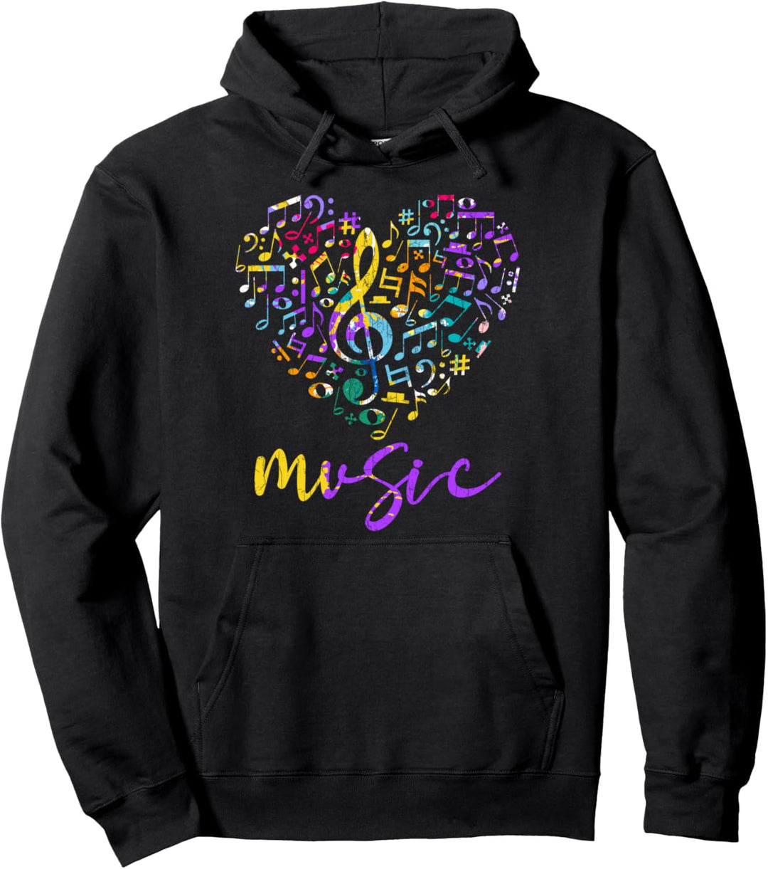 Musik Herz Lustige Grafik für Musiker Pullover Hoodie