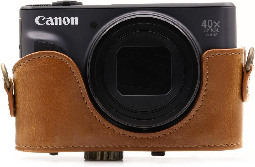 MegaGear MG1175 Canon PowerShot SX740 HS, SX730 HS Ever Ready Leder Kameratasche - Hellbraun, Hellbr