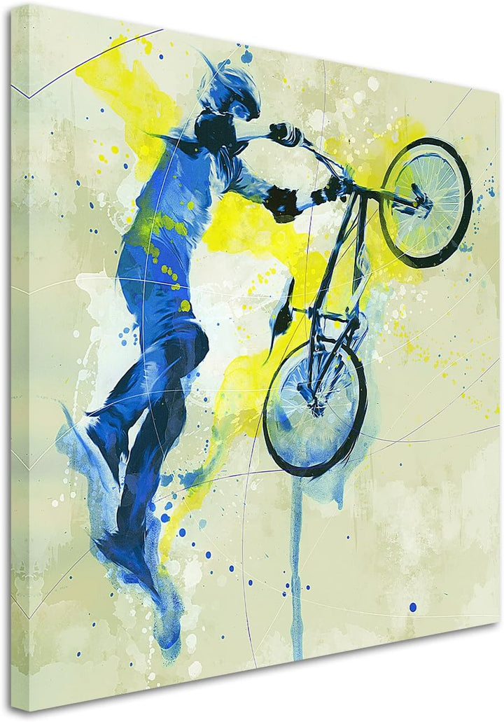 Paul Sinus Art BMX 60x60cm SPORTBILDER Splash Art Wandbild Aquarell Art