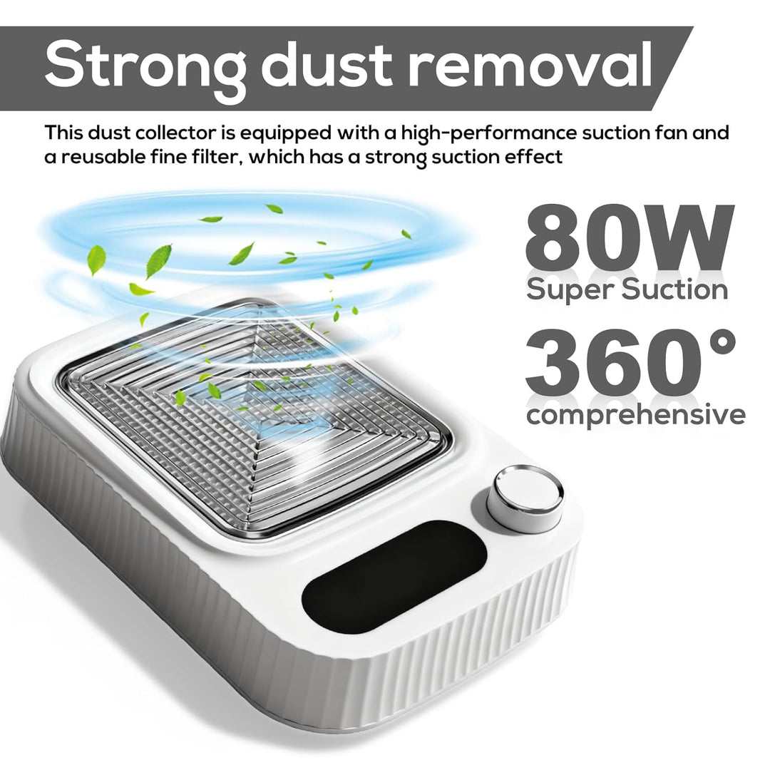 Nagelstaubsauger mit Filter 80W, Leistungsstarke Staubabsaugung für Nägel, Professioneller Nagel Sta