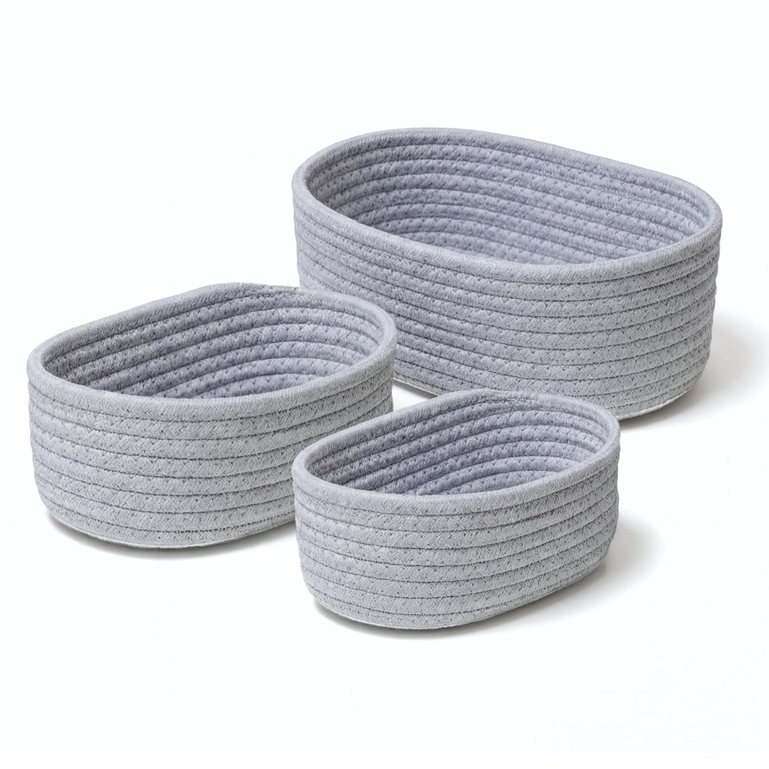 CALDERA® Elegante Körbchen im 3er-Set als Wickeltisch Organizer, perfektes Wickeltisch Zubehör für j