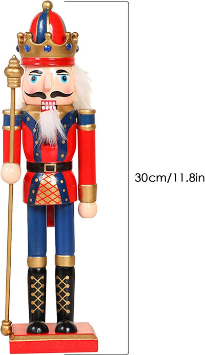 Nussknacker Weihnachtsschmuck, 30cm/11,8 Zoll Nussknacker Soldat Holz Nussknacker König Soldat Figur