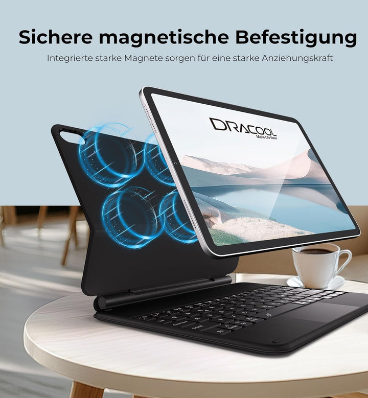 Dracool Tastatur Hülle für iPad 10. Generation 2022 (10,9 Zoll) Tastatur mit Trackpad Magnetische Fr
