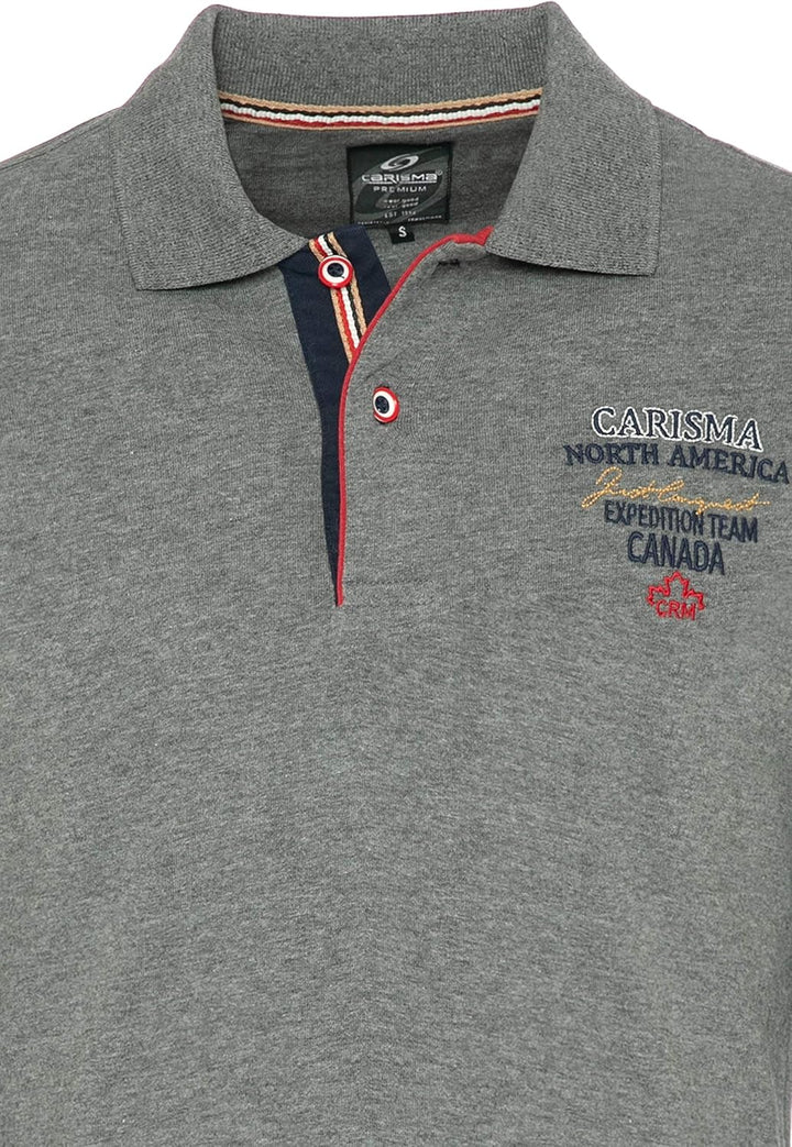 Carisma Langarm Poloshirt für Herren Baumwolle • Herren Langarmshirt mit Stickerei • Angenehmes Regu