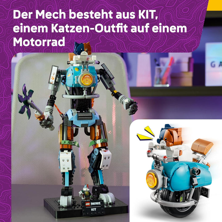 LEGO Fortnite KIT - Interaktive Figur mit Power Klaue Spitzhacke und drehendem Rad - Zimmerdeko für