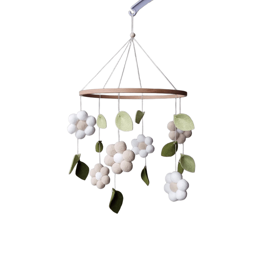 Blumen Baby Mobile mit Gänseblümchen – Handgemachtes florales Mobile fürs Babybett – Märchengarten D