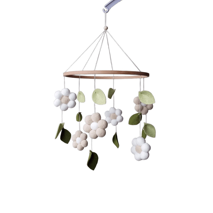 Blumen Baby Mobile mit Gänseblümchen – Handgemachtes florales Mobile fürs Babybett – Märchengarten D
