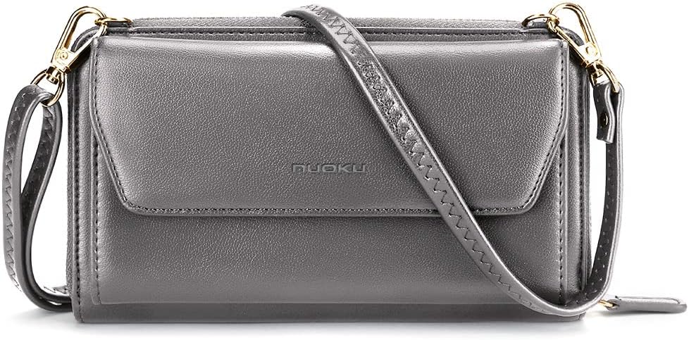 nuoku Geldbörse Damen mit RFID, Kleine Portemonnaie Damen mit Kreditkarten Etuis, Handytasche zum Um