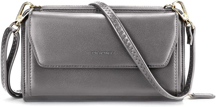 nuoku Geldbörse Damen mit RFID, Kleine Portemonnaie Damen mit Kreditkarten Etuis, Handytasche zum Um