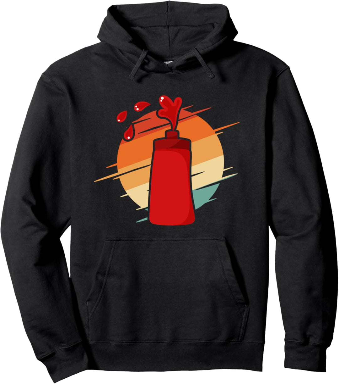 Ketchup Flasche, Herz Pullover Hoodie