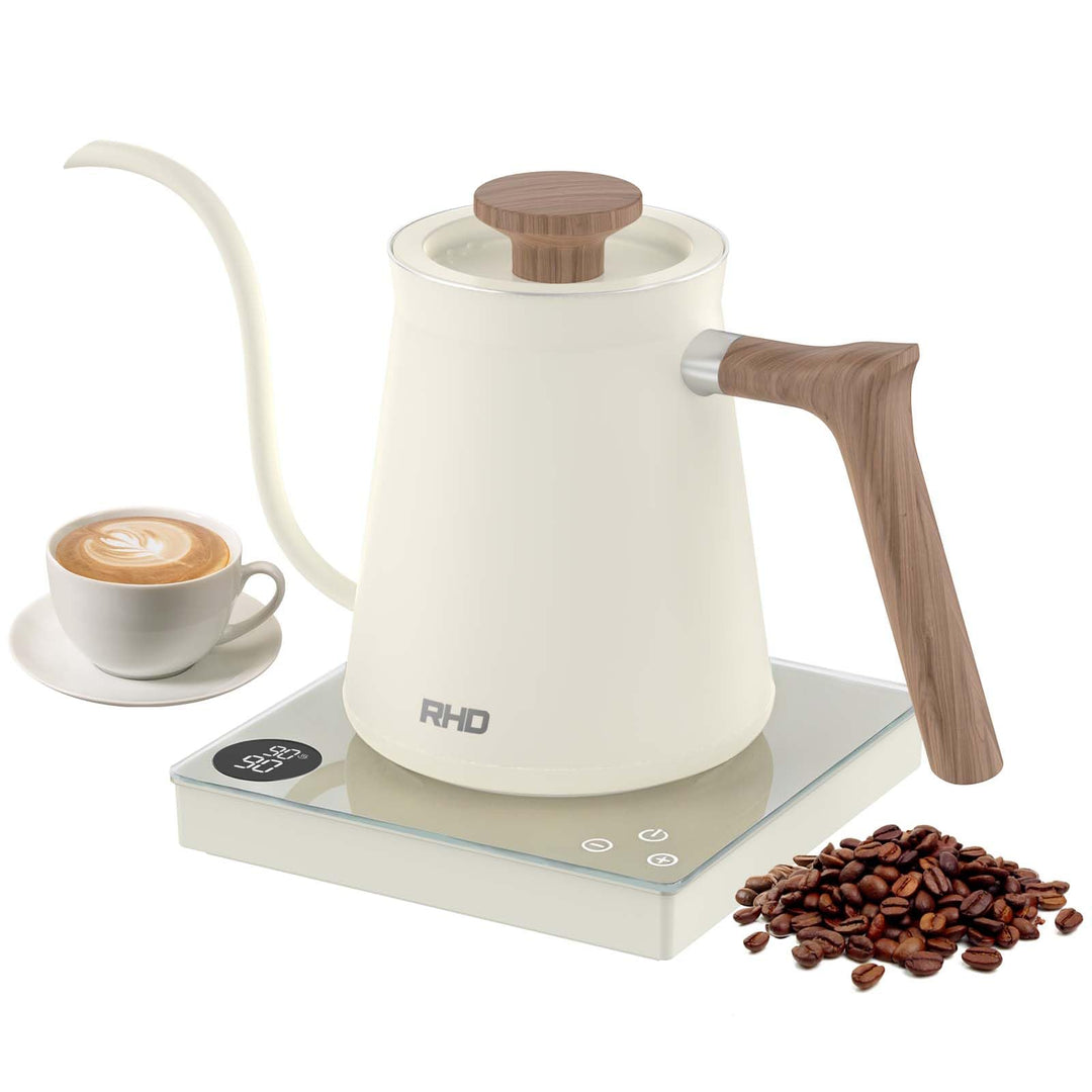 0.6L Schwanenhals Elektrischer Kaffee Wasserkocher mit 40~100℃ Temperatur Einstellbar, 1000W Schnell