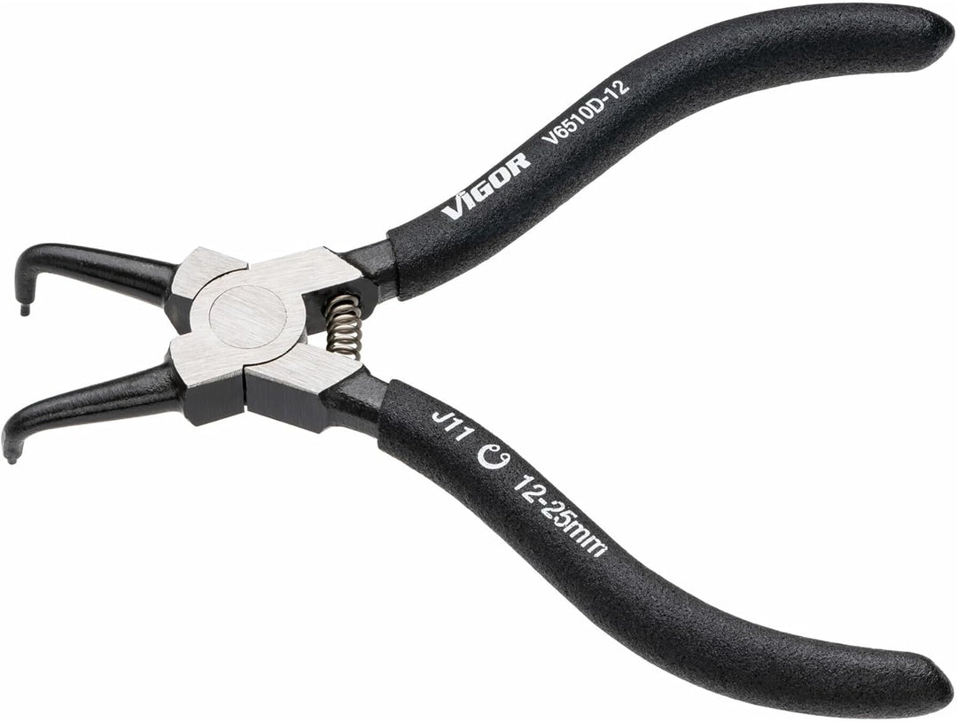 Vigor V6510D-12 Sicherungsringzange Spitzenform (Details) abgewinkelt 90° Innensicherung Abgewinkelt