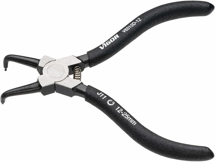 Vigor V6510D-12 Sicherungsringzange Spitzenform (Details) abgewinkelt 90° Innensicherung Abgewinkelt