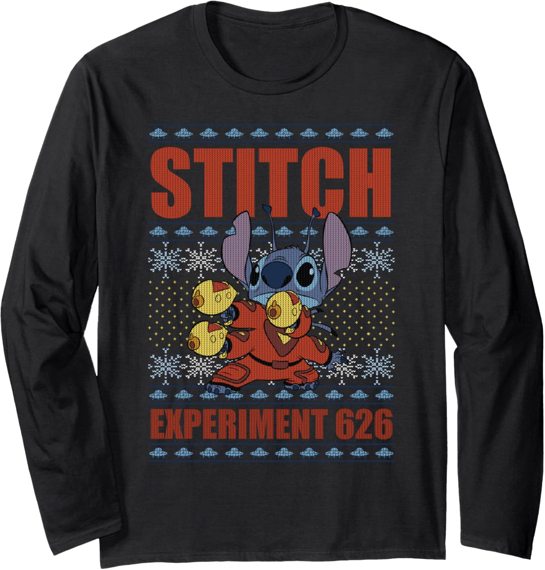 Disney Lilo & Stitch Christmas Experiment 626 Langarmshirt
