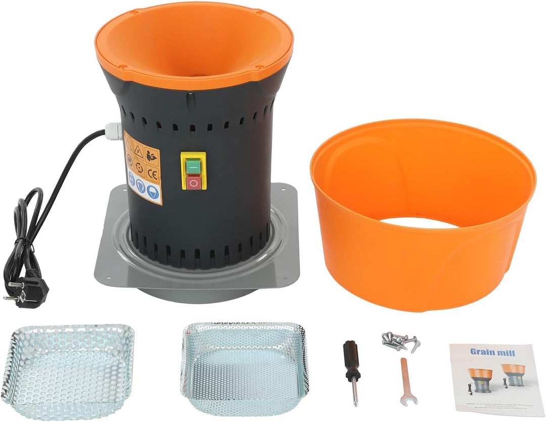 1300W Elektrische Getreidemühle Kornmühle mit 3-Schleifsiebe Schrotmühle Zerkleinerer Grain Mill Ele