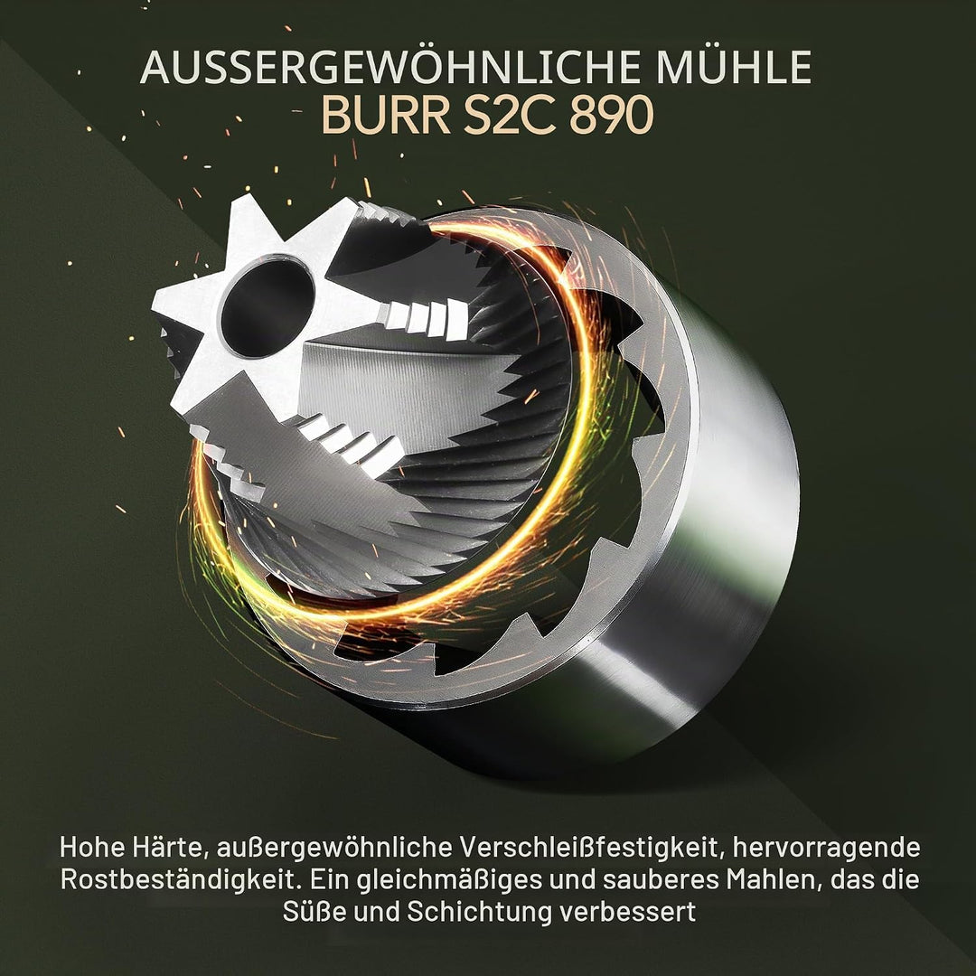TIMEMORE Chestnut S3 Manual Kaffeemühle, mit numerischer externer Einstellung, Vollmetallgehäuse und