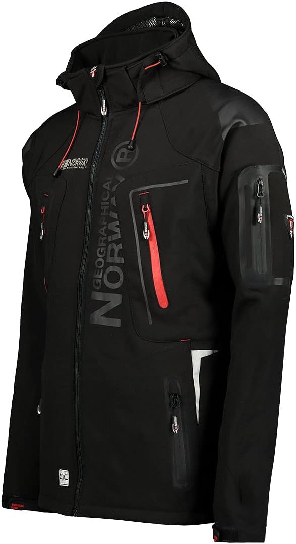 Geographical Norway Tangata Herren Softshell Funktions Outdoor red S Schwarz, S Schwarz