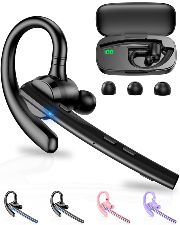 New Bee Bluetooth Headset mit 72h Spielzeit Bluetooth V5.1 Freisprech Headset Handy mit LED Ladecase