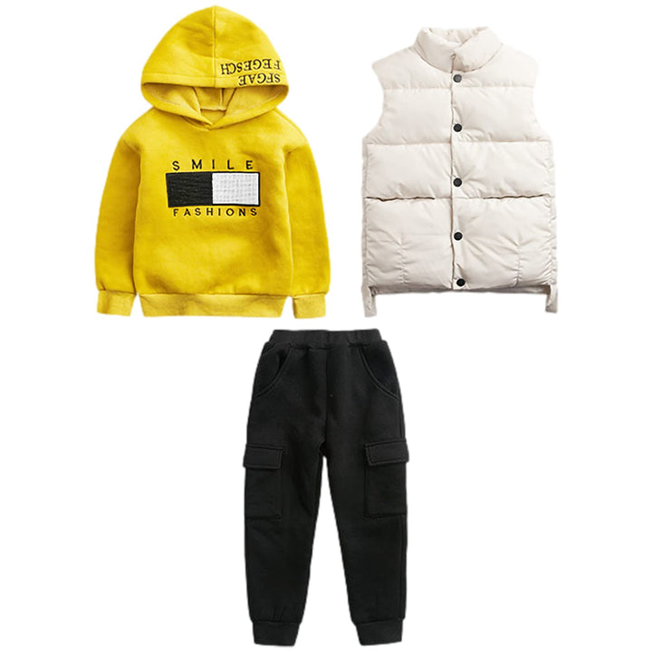 amropi Jungen Hoodie Trainingsanzug Kapuzenpullover Sweatshirt Weste Jogging Hose 3 Stück Kleidungss