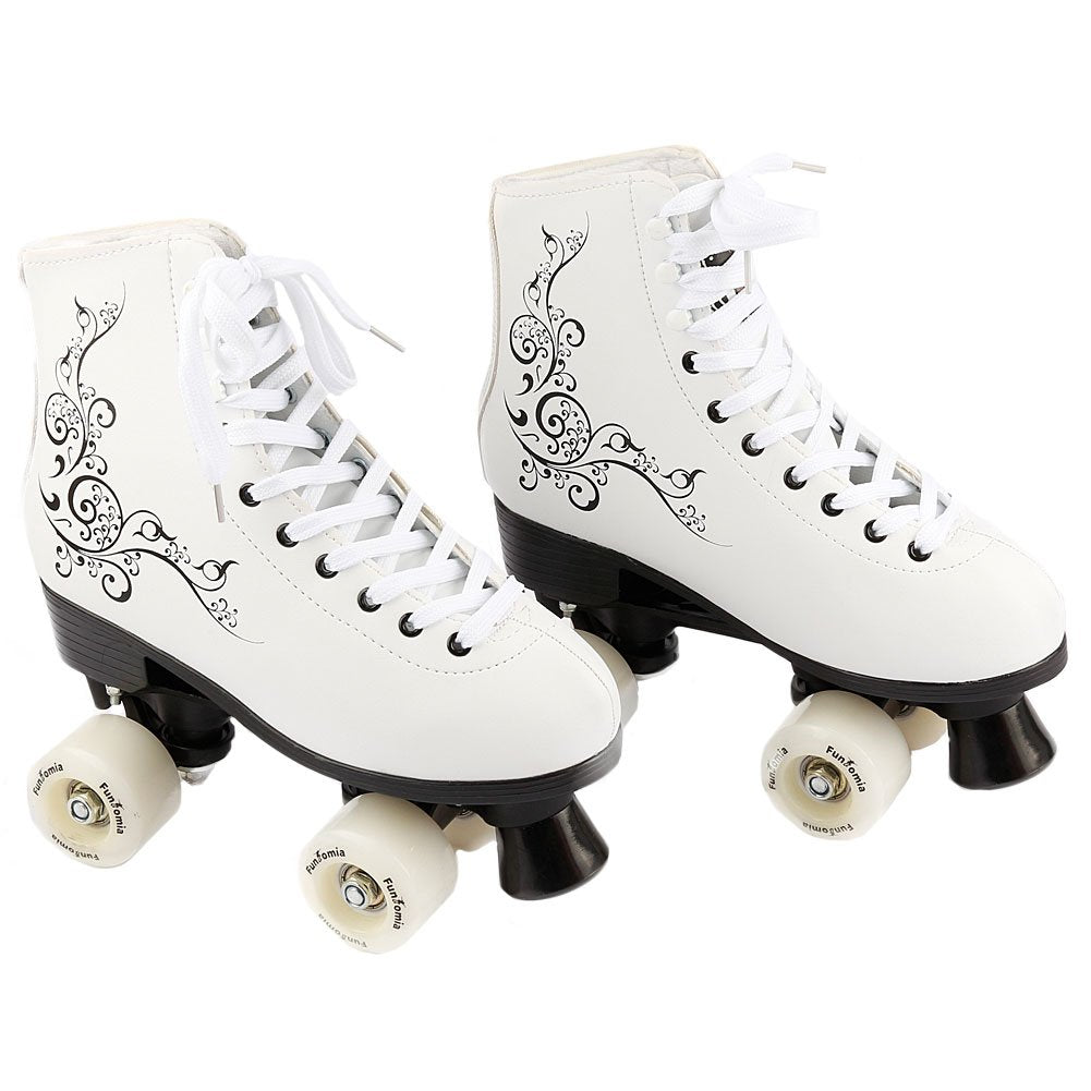 Rollschuhe/Discoroller in Grössen 30-44 - Rollerskates Disco Roller Skate Indoor Outdoor 36 Weiss, 3