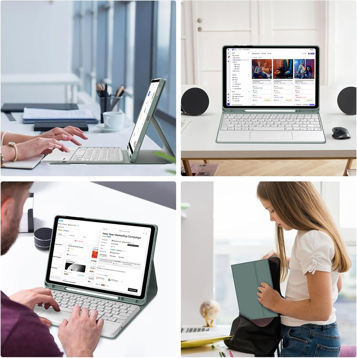 Tastatur für Samsung Galaxy Tab S9FE/S10FE 10.9", Hülle Tastatur Galaxy Tab S9/S10FE 2025 con Touchp