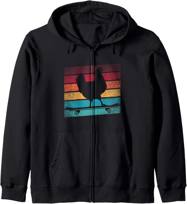 Lustiges Hühnchen-Skateboarding Kapuzenjacke