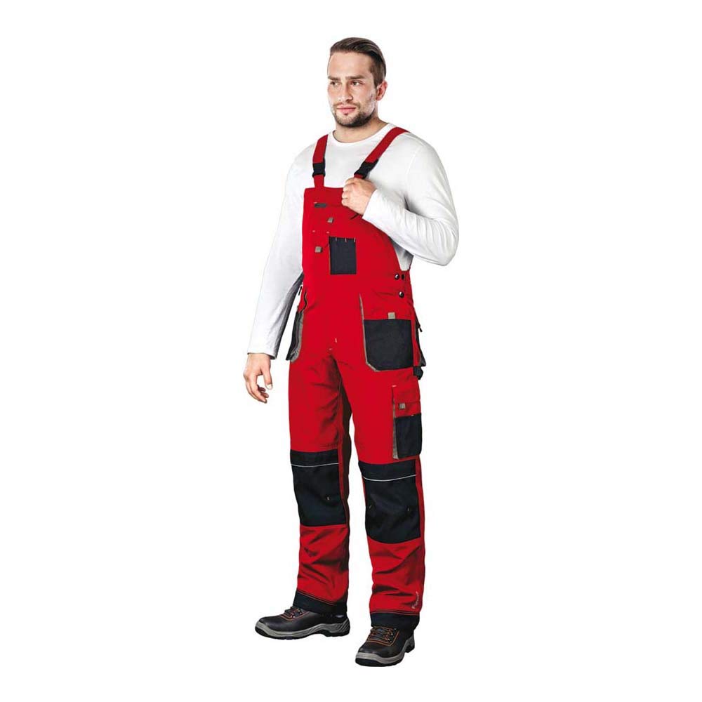 Leber &amp; Hollman Herren Arbeits-Latzhose LH-FMN-B, 65% Polyester 35% Baumwolle 270 g/m2 und Verstärku