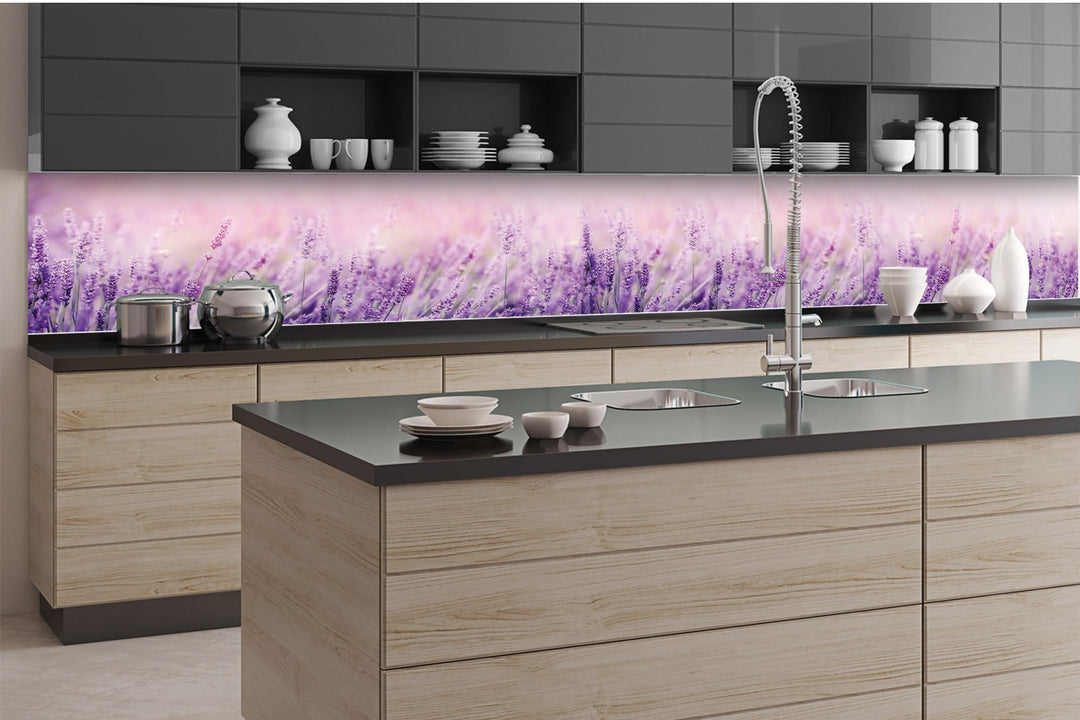 DIMEX Küchenrückwand Folie Selbstklebend Lavendel 350 x 60 cm | Klebefolie - Dekofolie - Spritzschut