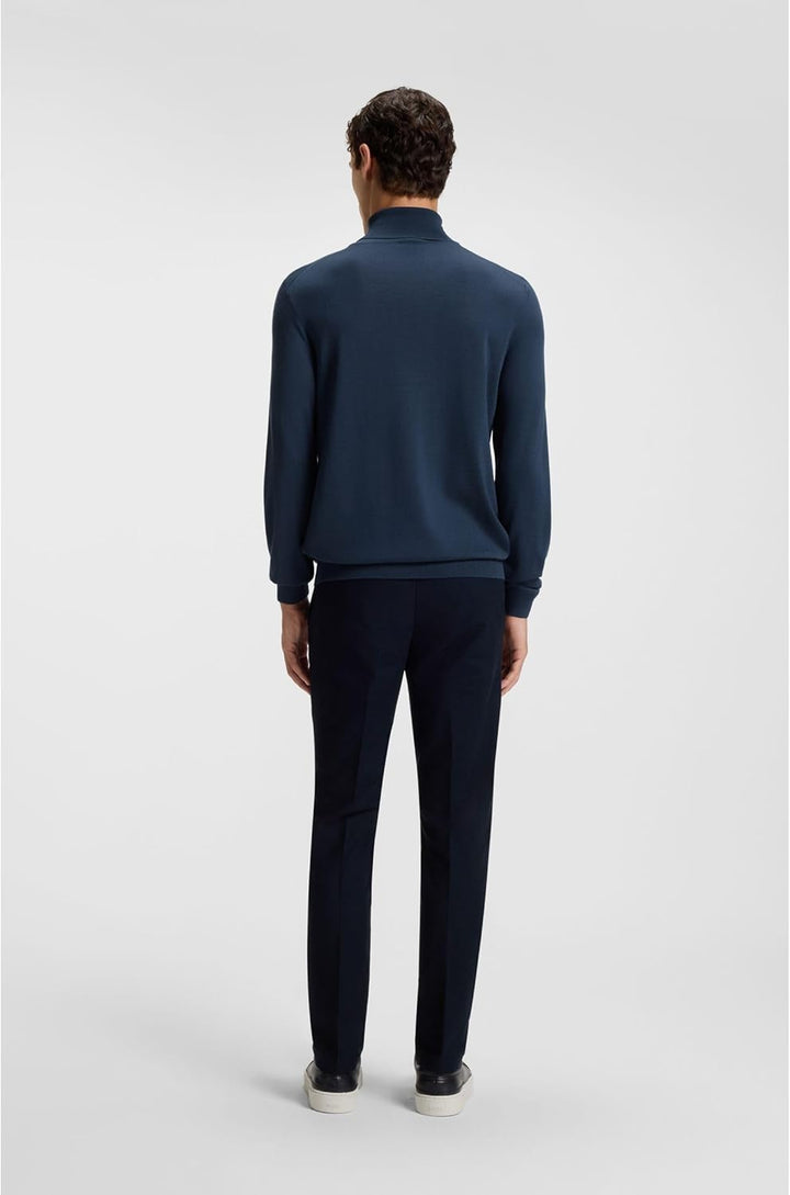 BOSS Herren Musso-P Regular-Fit Rollkragenpullover aus Merinowolle S Blau473, S Blau473