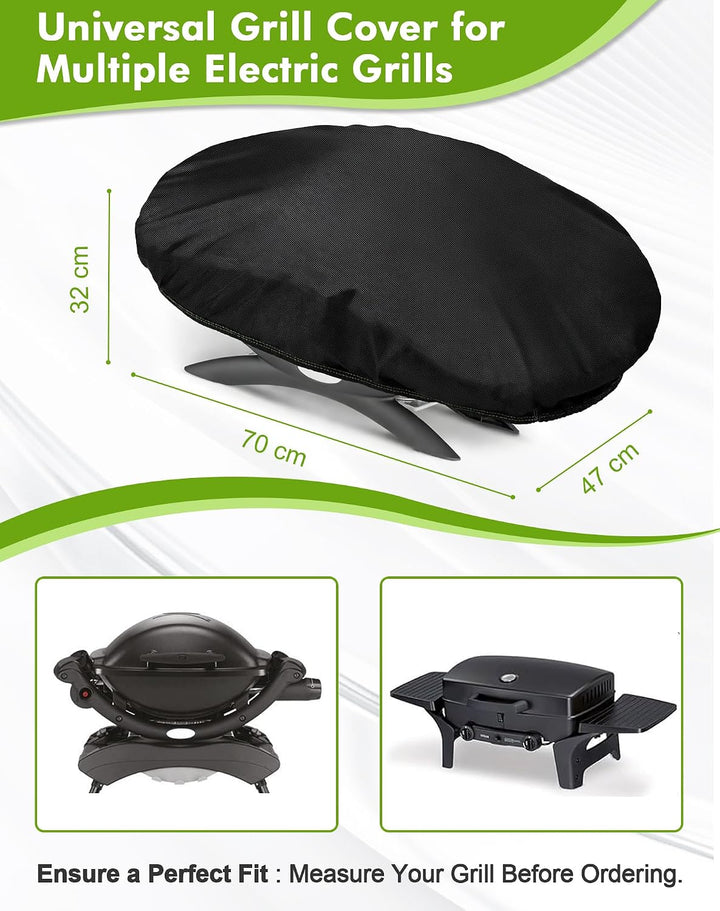 Grillabdeckung Wetterfest für Weber Q1000/Q1200/Q1400, 600D Oxford Grill Abdeckung wetterfest für En
