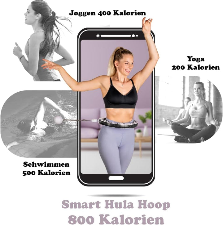Bellage - Smart Hula Hoop - Smart Hula Hoop Reifen mit Gewicht Ball - Hula Hoop Reifen für Erwachsen