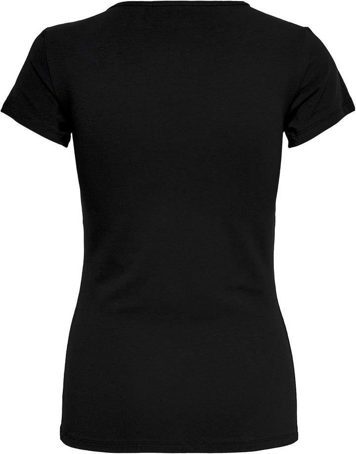 ONLY 3er Pack Damen T-Shirt schwarz oder weiss Kurzarm lang Basic Sommer T-Shirts XS S M L XL 152091