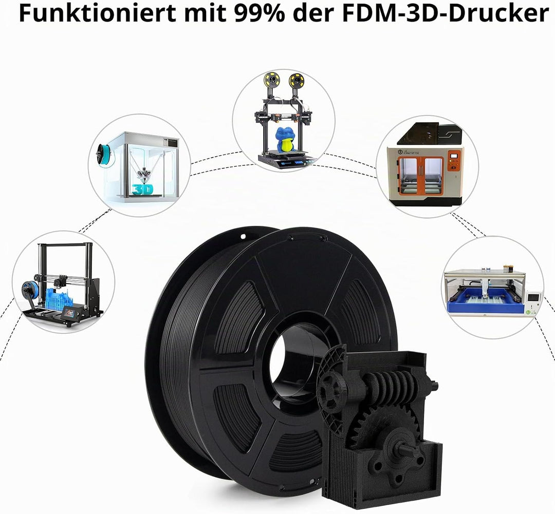 IEMAI Nylon Kohlefaser Filament 1Kg, PA6 CF 3D Drucker Filament, Hohe Festigkeit Carbon Fibre 1.75 m