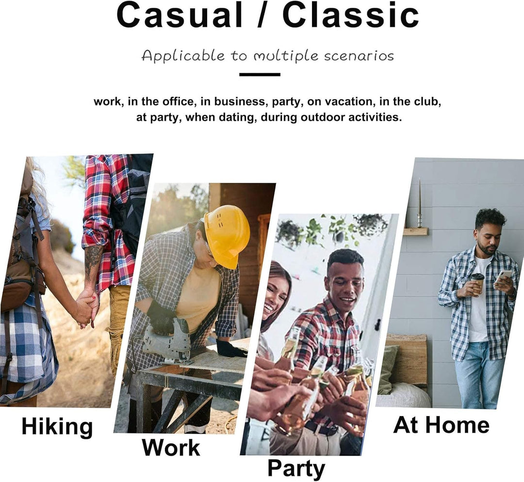 Halfword Flanellhemd Herren Oktoberfest Karohemd Kariertes Hemd Langarm Baumwolle Brusttasche Freize