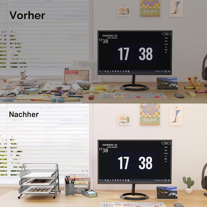 EasyPAG Metall Büro Schreibtisch Organizer 4er-Set, 3 Fächer A4 Dokumentenhalter Aktenablage Zeitsch
