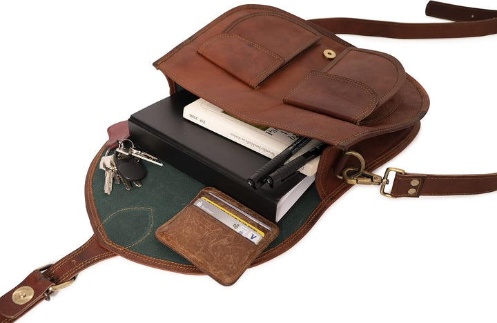 LEABAGS Leder Handtasche Damen I Premium Echtleder Umhängetasche I Damen Schultertasche I Damentasch