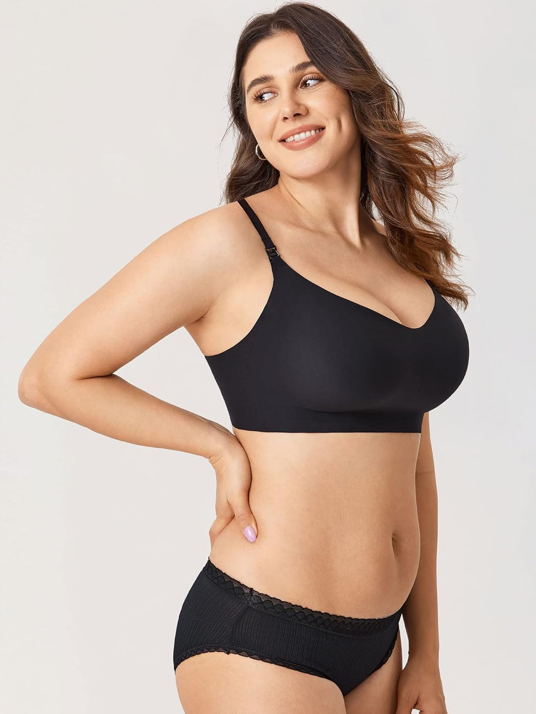 MOMANDA Damen Still BH ohne Bügel Nahtloser Schwangerschaft BHS Soft Grosse Brüste Schlaf BH mit Abn