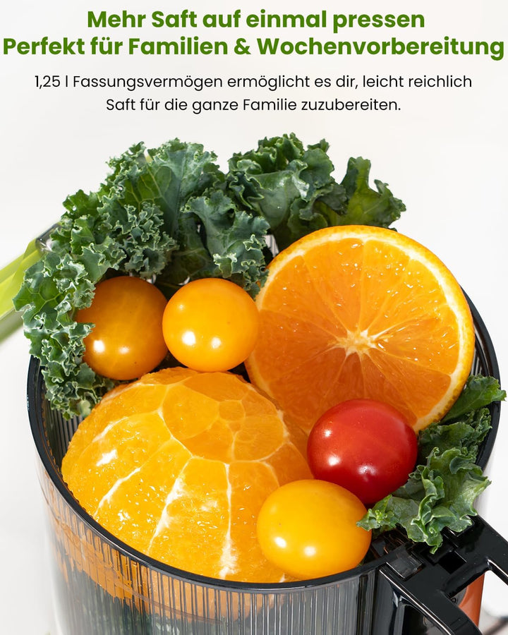 LINKChef Blitzreiniger Entsafter, NO-Prep Slow Juicer für Ganze Gemüse und Obst, Juicer Machine mit