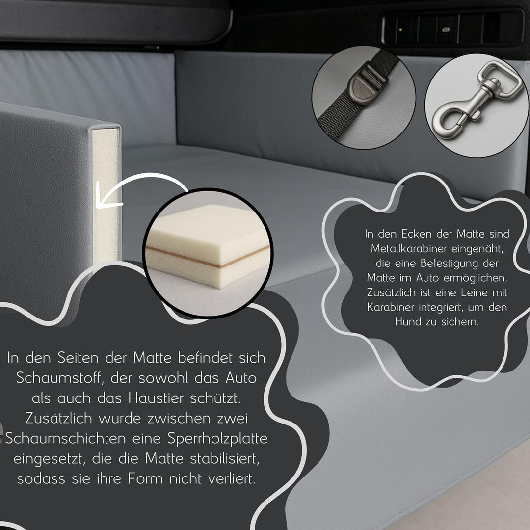 Golden Dog Kofferraum Matte Hundebett Schutzmatte Hunde Autositz Autoschondecke Kunst Leder L 110 x