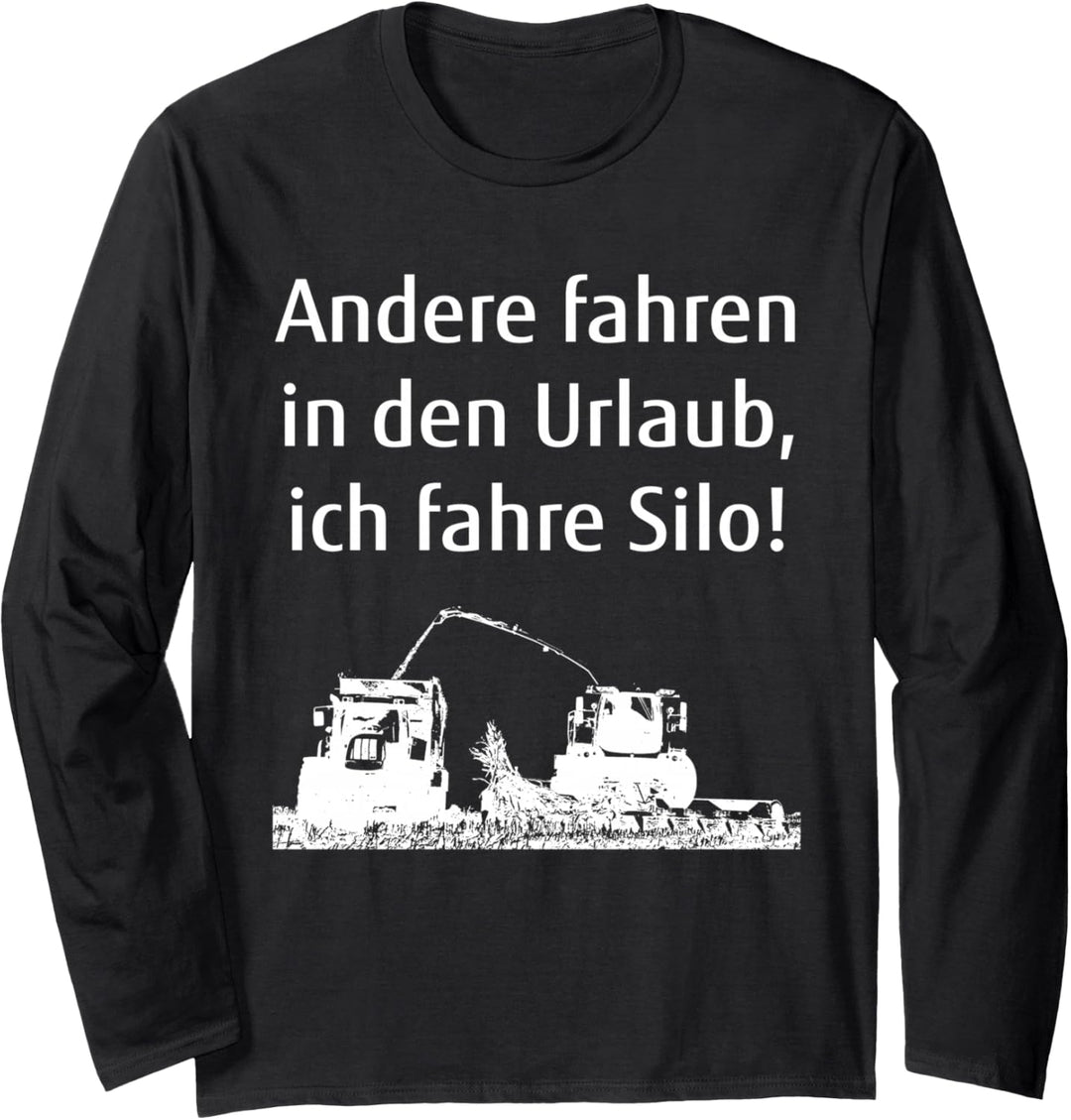 Silo fahren Landwirt Lohner Mais-Häcksler Landwirtschaft Langarmshirt