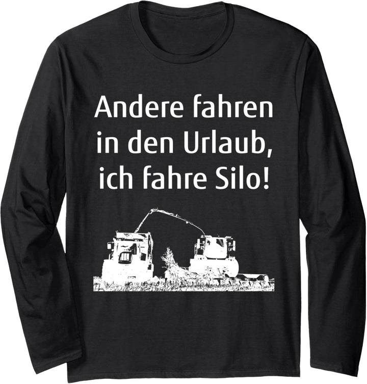 Silo fahren Landwirt Lohner Mais-Häcksler Landwirtschaft Langarmshirt