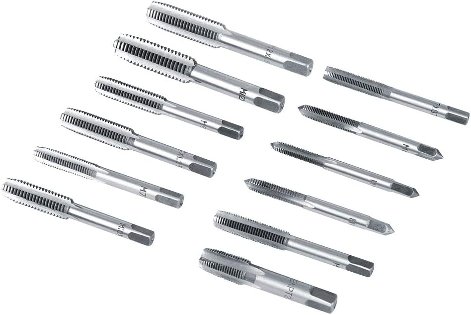 Gewindeschneider Set 40tlg, Profi Gewindebohrerset Feingewinde Gewindeschneidsatz Metrisch M3-M12 Ge
