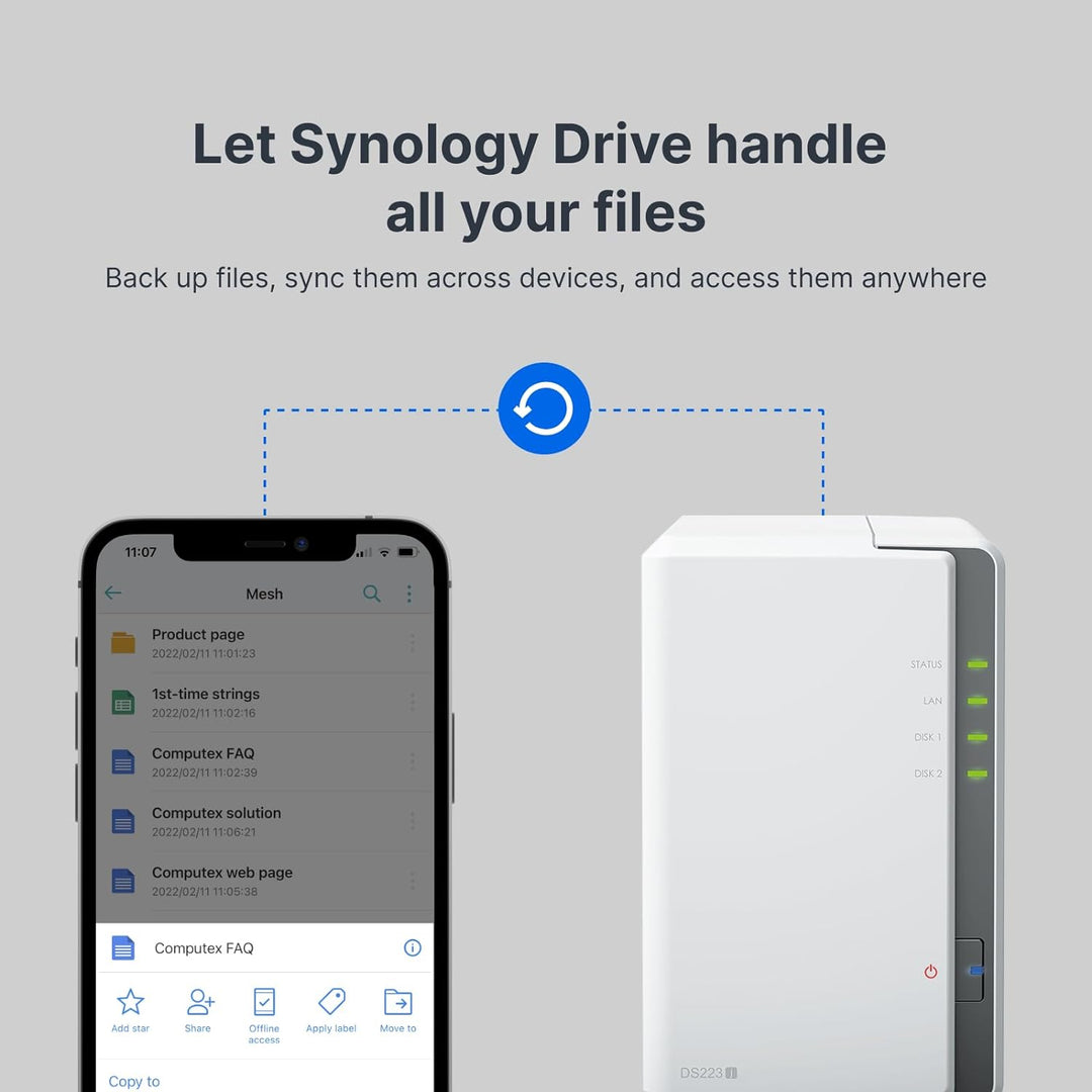 Synology DiskStation DS223J Netzwerkspeicherlaufwerk (weiss)