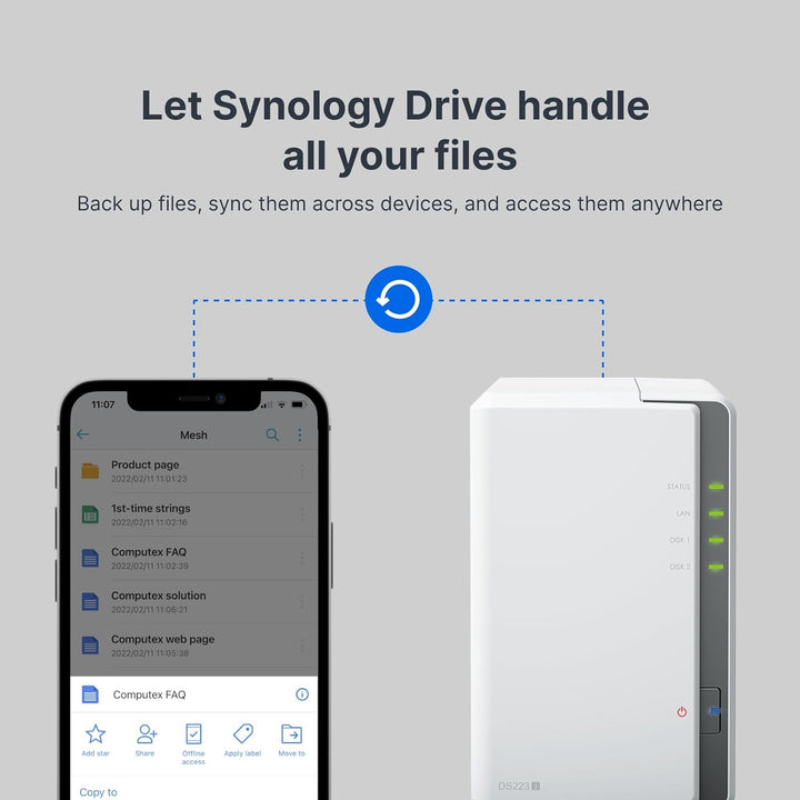 Synology DiskStation DS223J Netzwerkspeicherlaufwerk (weiss)
