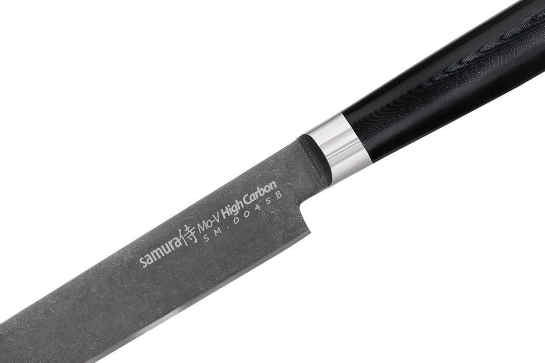 SAMURA MO-V Stonewash Profi Tranchiermesser ultra-scharf, gross, aus japanisch AUS 8 Edelstahl, 23 c