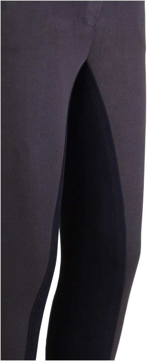 RL24 Damen Reithose Vollbesatz Flex BASICLINE 52 Dunkelgrau/Schwarz, 52 Dunkelgrau/Schwarz