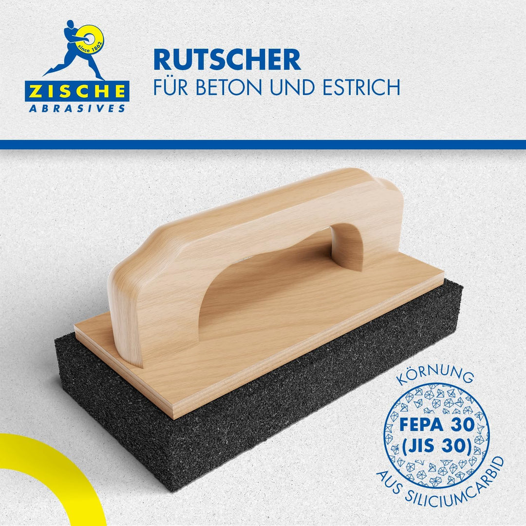 Zische Rutscher Schleifstein mit Griff 200x100x30 mm - für Beton- und Estrichoberflächen - robuster