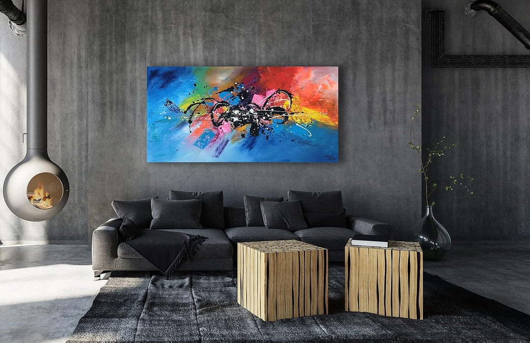Monica Mirafiori I 100% HANDGEMALT I Gemälde ILLUSION 140x70cm | Gemälde Handgemalt | Acrylgemälde |