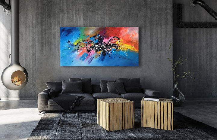 Monica Mirafiori I 100% HANDGEMALT I Gemälde ILLUSION 140x70cm | Gemälde Handgemalt | Acrylgemälde |